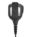 Back view of IP65 Waterproof Shoulder Microphone For Vertex VX-6R VX-7R VX-120 VX-170 FT270 Yaesu Standard radios with clip