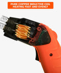 Inside view of Rongter 200W Air-Cooled Electric Hot Knife Foam Cutter Tool showing pure copper inductive coil.