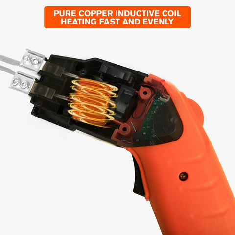 Inside view of Rongter 200W Air-Cooled Electric Hot Knife Foam Cutter Tool showing pure copper inductive coil.