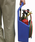 KC100P Centurion Weld And Brazing Outfit With 511 Plastic Carrying Stand For Pro Grade Portable Oxyacetylene Welding And Brazing Two Tips For Brazing Up To One Inch Copper Tubing And Welding Up To One Eighth Inch Steel, Single Stage Regulators. blue plastic carrying stand with hoses and torch