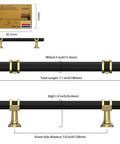 Matte Black and Gold Cabinet Pulls for Kitchen and Bathroom, 5 Inch Center to Center 128mm, 10 Pack Drawer Handles ZH0091 Amerdeco