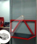 M75 Lifting Single Swivel Pulley Block installed on a hoist for industrial lifting, stainless steel, 1322 lb load capacity, 75mm sheave