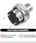 165 To 200 Psi Air Pressure Switch With One Quarter Inch NPT Thread For Train Horn Valve And Air Compressor DC 12V 24V