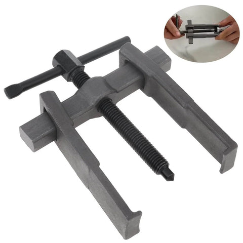 Two Jaw Gear Puller With Adjustable Arms For Internal And External Bearing Removal Heavy Duty 3 Inch Pulley Flywheel Gear Extraction Tool Built From High Carbon Steel For Strength Longevity And Corrosion Resistance, shown in a side view with adjustable arms