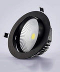 WKNHHL Recessed Lighting Housing Trim Kits Led Spotlight Aluminum Black embedded round downlight with reflective surface.