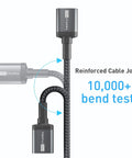 Ultra Long 10FT USB 3.0 Extension Cable Type A Male To Female with braided design and reinforced joints for durability.