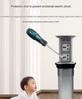 Child-safe Top Shelf Smooth Pop Up Power Strip For Kitchen Island And Home Office Desk with protective door