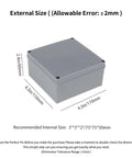 Set Of 6 IP65 Waterproof Junction Boxes 4x4x3 Inches ABS Plastic Dustproof Outdoor Electrical Enclosures For Conduit Projects, All Weather Tough Build Outdoor Box Kit, Ideal For Weatherproof Outdoor Installations. grey ABS junction box with dimensions