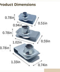 60 Pcs Stainless Steel U Clip Nuts Set M6 M8 M10 304 Grade Speed Clip Fasteners product dimensions