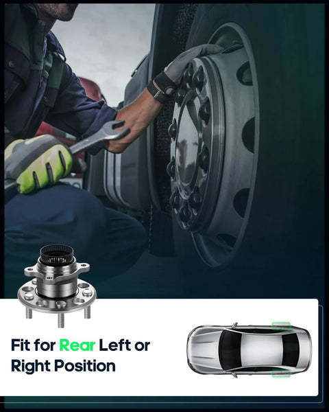 Rear Wheel Bearing Hub Assembly With ABS For Hyundai Elantra 2007 2008 2009 2010 2011 2012 5 Lug 512340 Fits Both Left And Right Rear Sides 1 Pc Replacement installed on car