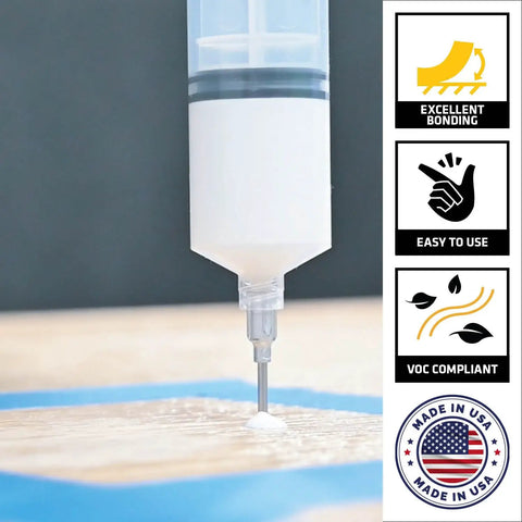 Professional Wood Floor Gap Repair Adhesive White No Set Time Bond For Engineered Wood Floors Stops Popping And Gaps Easy To Apply For Pros And DIYers 1 Qt