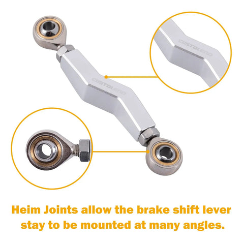 Extended Brake Shift Lever Kit With Linkage For 2018 And Up M8 Harley Softail Low Rider S And Street Bob, Al6063 aluminum heim joints