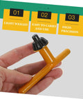 Pro Grade 4 Piece Drill Chuck Key Set With Comfort Grip Thumb Handle quick change wrench held in hand, lightweight and easy to use.