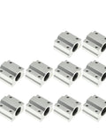 Premium Grade SC8UU 8mm Linear Motion Ball Bearing Bushing For CNC Router And 3D Printer Shafts, set of 10 aluminum bushings.