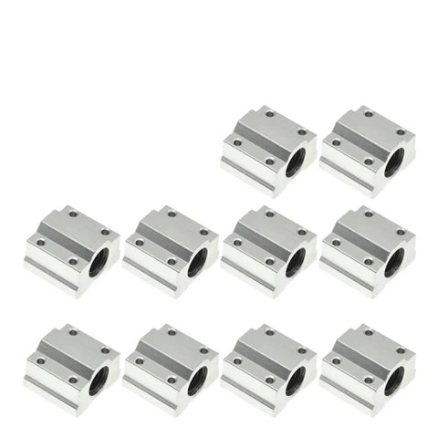 Premium Grade SC8UU 8mm Linear Motion Ball Bearing Bushing For CNC Router And 3D Printer Shafts, set of 10 aluminum bushings.