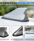 Shark Fin Antenna Cover With Adhesive Tape Universal Roof Aerial Base No Drill Needed For AM FM Radio Signals Fits Cars SUVs Trucks