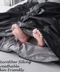 Double Sleeping Bag For Two With 2 Pillows, Queen Size XL For Two Adults, 3 Season Warm Cold Weather Comfort, feet visible