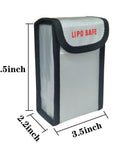 4 Pack LiPo Battery Safe Bag Fireproof Storage Pouch for RC Batteries Explosion Proof Flame Retardant Glass Fiber 90x55x140