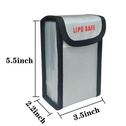 4 Pack LiPo Battery Safe Bag Fireproof Storage Pouch for RC Batteries Explosion Proof Flame Retardant Glass Fiber 90x55x140