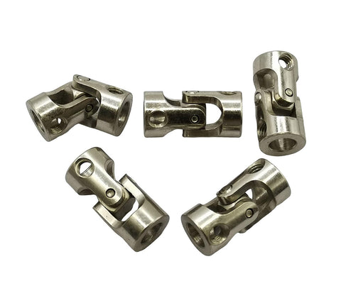 5Pcs 6mm To 6mm Universal Joint Motor Shaft Couplers Rotatable Coupling Steering Connectors For RC Cars Boats Models DIY Airplane And Robots Durable Steel Construction For Strength And Longevity For RC Hobbyists And DIY Builders