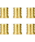 3/4 Inch PEX Brass Plug End Cap 6-Pack for Plumbing, heavy-duty fittings, corrosion-resistant and long-lasting, front view