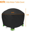 Round 34 Inch Diameter Kids Sand Water Table Cover For Little Tikes Spiralin' Seas Waterpark Play Table Waterproof Outdoor Dustproof Anti UV Shield 18 Inch Tall Weatherproof Black Cover Only