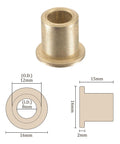 4 Pack Flange Sleeve Bearings 8mm By 12mm By 15mm Sintered Bronze Self Lubricating Bushings For Machine Shafts Maintenance Free Low Noise Wear Resistant Corrosion Resistant Kit, 8x12x15mm