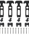 Go-To T Handle Rubber Latch Set Four Pack for Boat Hatch Toolbox and Equipment Hood with screws and mounts, 4.3 by 2 inch