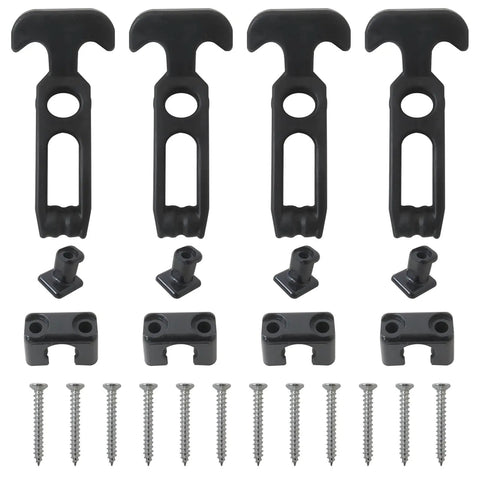 Go-To T Handle Rubber Latch Set Four Pack for Boat Hatch Toolbox and Equipment Hood with screws and mounts, 4.3 by 2 inch