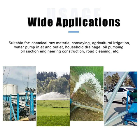 Wide applications of Rugged Heavy Duty PVC Suction Hose One Inch ID By One And A Quarter Inch OD in various settings