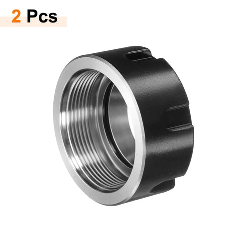 Heavy Duty Er32 Um M40 Collet Clamping Nut Built Tough As Nails From 40cr Alloy Steel With Black Finish side view showing threads.