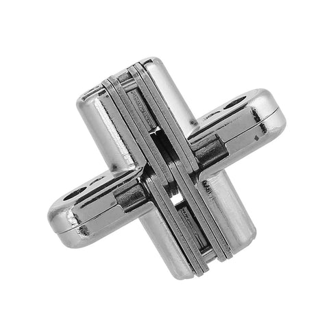 Heavy Duty Zinc Alloy Hidden Hinges For Doors And Furniture Concealed Cross Hinge With Silent Operation And 180 Degree Opening Silver Finish