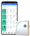 Smartphone displaying app interface with WiFi Environmental Sensor For Smart Home Monitoring With Temperature Humidity And Light Tracking External Probe Alerts And Scheduled Reports Device Sharing Local Deployment IFTTT And Alexa Compatible 2.4 Gigahertz WiFi No Hub Needed shown beside it