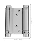 Automatic Two Way Door Spring Hinge With Adjustable Self Rebounding Action And Heavy Duty Steel Construction in silver finish