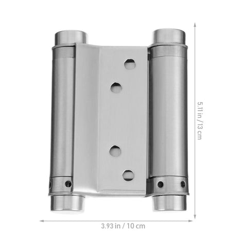 Automatic Two Way Door Spring Hinge With Adjustable Self Rebounding Action And Heavy Duty Steel Construction in silver finish