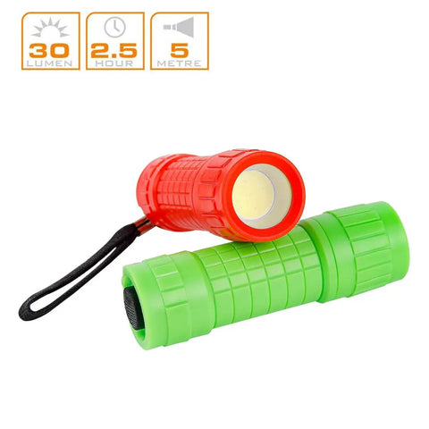 30 Pack Mini LED COB Flashlights Assorted Colors With Batteries Included Pocket Size EDC Light High CRI 90 Plus Soft Clear Illumination Five COB Bulbs 30 Lumens 5 Meter Range Perfect for Car Glove Box