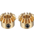 Two Pack Bevel Gear Set 0.8 Module 1 To 1 Reduction 15 Teeth 5mm Bore Brass Bevel Pinion Gear 45 Degree Steering Gear