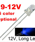 Blue 3mm LED Lights For Gauge Clusters 50 Pcs 9 12V Direct DC Operation No External Resistors Needed Ultra Bright 7000 8000 MCD