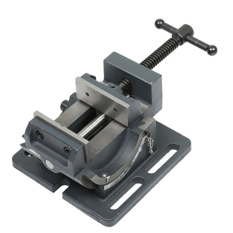 Badass 3 Inch Cradle Style Bench Vice Featuring A Slick Tilting Jaw And Adjustable Angle Pivot For Heavy Duty Workshop Grinding And Metal Fabrication Projects, grey steel design.