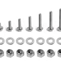 Beefy Stainless Steel 304 1/4-20 Flange Hex Bolts Kit With Nylon Insert Lock Nuts And Flat Washers In 1/2 Inch To 2 Inch Lengths For DIY Projects And Heavy Duty Equipment Fixes, bolts washers and lock nuts