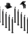 Killer Matte Black Hand Rail Post 35 and 37 Inch Holeless Railing Support built tough with 270 degree adjustable base.