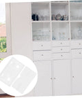 Heavy Duty Corner Bracket Set With Slick Edge Caps for Rock Solid Furniture Repair and No Sweat Wall Mounting Tasks Throughout Kitchen Bathroom Workshop, shown on white shelf.