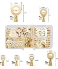 Top Shelf Heavy Duty Non Insulated Ring Terminals Solid Brass O Style Wire Connectors Pro Pack M3 M10 150 piece kit with sizes shown.