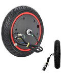 Close-up of Front Wheel 36V 350W Motor For Electric Scooters 8.5 Inch Air Filled Tire Replacement showing side and wiring