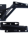 Rock Solid Heavy Duty Steel Spring Hinges For Cabinets And Sofas, 80 Degree Folding, Smooth Lifting Action, Set Of 2 For Built To Last, Secure Furniture Installations, black spring hinge pair