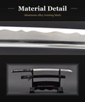 Wakizashi Iaito Practice Sword With Unsharpened Aluminum Alloy Blade 21 Inch Iaido Sword For Nukitsuke And Noto Drills displayed