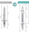 Comparison of upgraded double headed skirting seamless nails for interior baseboard and MDF trim, showcasing size and design details.