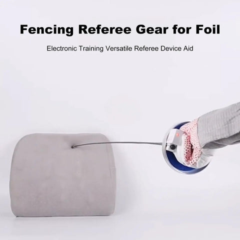 Electronic Fencing Referee Sensor For Foil And Epee Training, Pro Grade Scoring Detection in action, white and silver unit