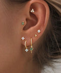 Gold Plated Earring Set For Women 9 Pairs Including Huggie Hoops Planet Ball Flower Dangle Studs Flat Back Cartilage Tragus Earrings For Multiple Piercings Stackable Jewelry Perfect For Everyday Vibe, gold-plated multiple piercings