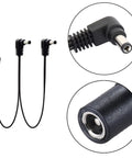 1 To 2 Guitar Pedal Power Cable Daisy Chain For 9V DC Effects Boards With Copper Core Durability Easy Run For Pedalboard Power Supply Keeps Your Rig Juiced And Tidy showing black copper core connectors